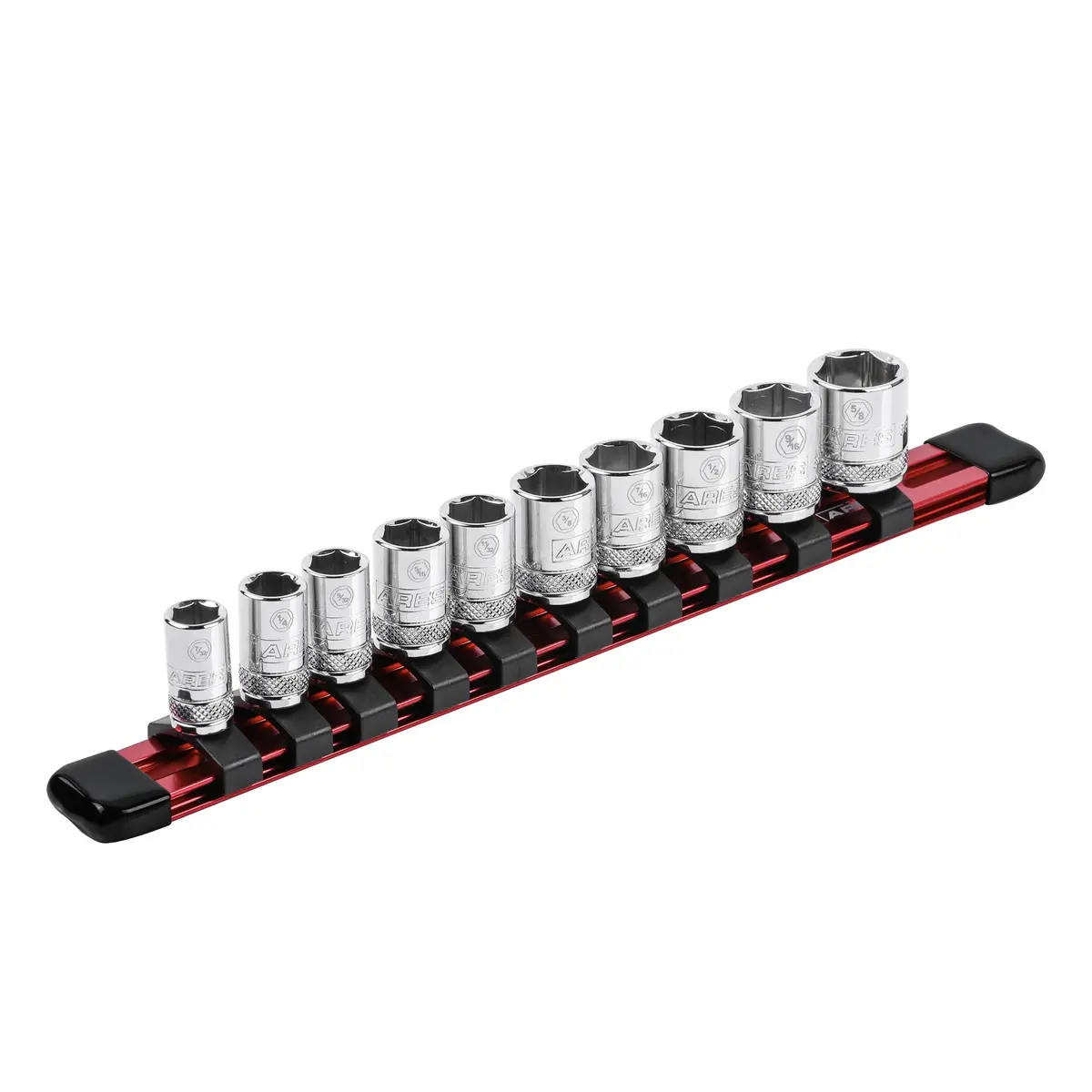 Ares 60075 - 1/4-Inch Red Black 9.84-Inch Socket Organizer 1