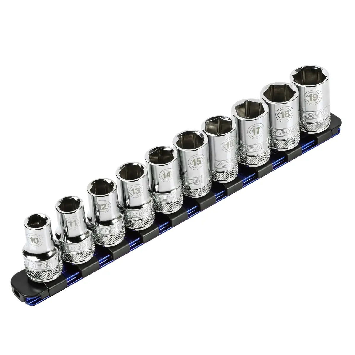 Ares 60106 - 1/2-Inch Drive Blue 9.84-Inch Socket Rail With Locking End Caps 1