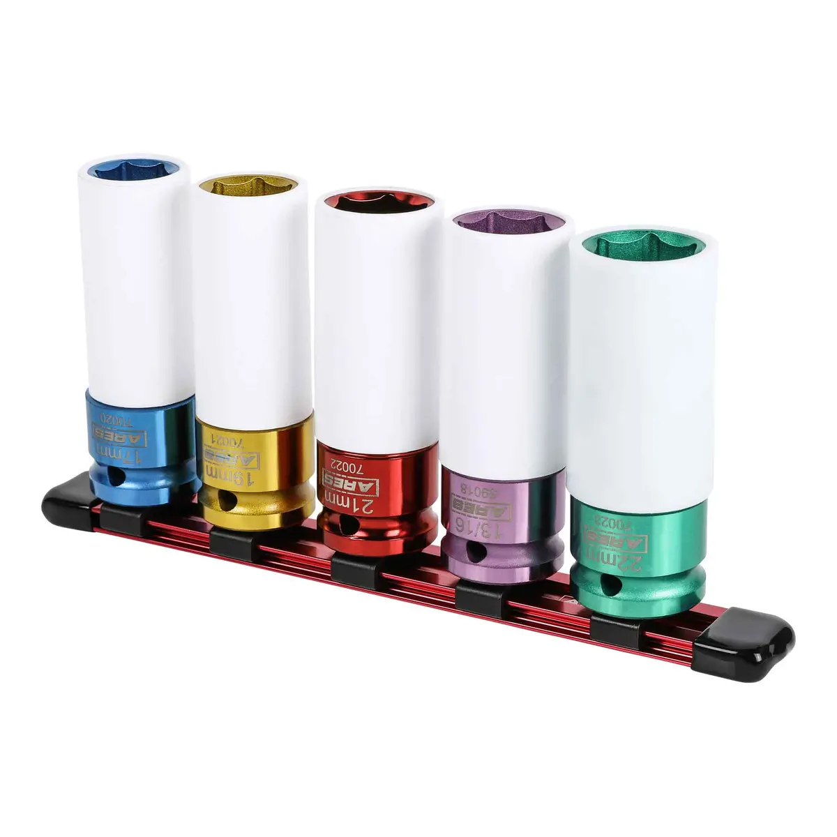 Ares 59017 - 5-Piece 1/2-Inch Drive Non-Marring Impact Colored Lug Nut Socket Set 1