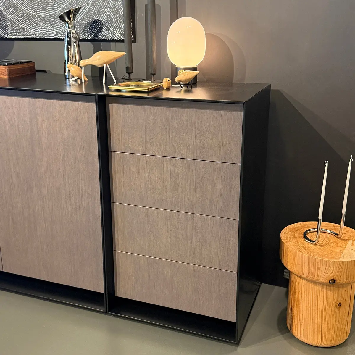 Moeller Design | Rag Box K60 | Chest With 4 Drawers | Black + Mud Grey 1