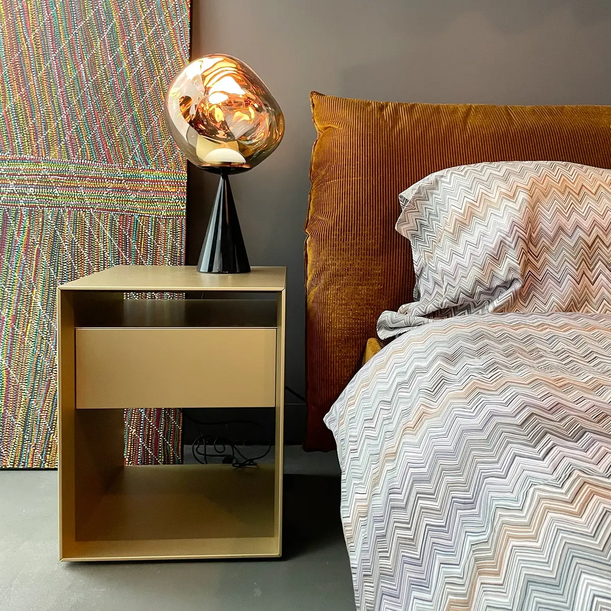 Moeller Design | Rag Box K40 | Chest With 1 Drawer | Metallic Gold 1