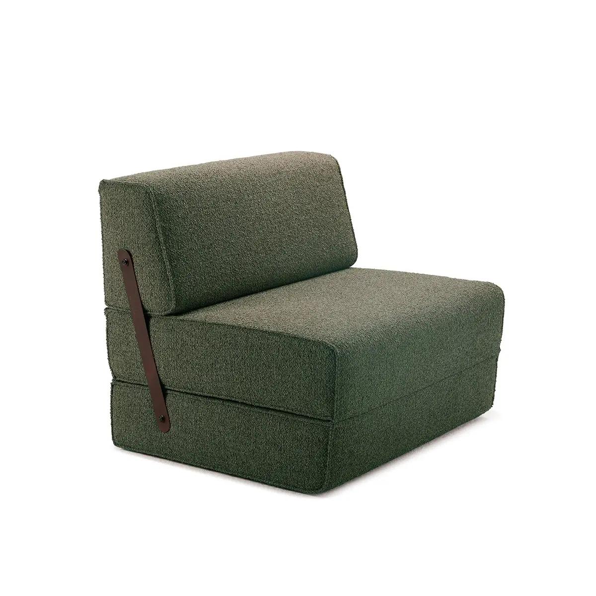 Moeller Design | Slounge Sleeper Chair | Loop Thyme 206 + Leather Strap 1