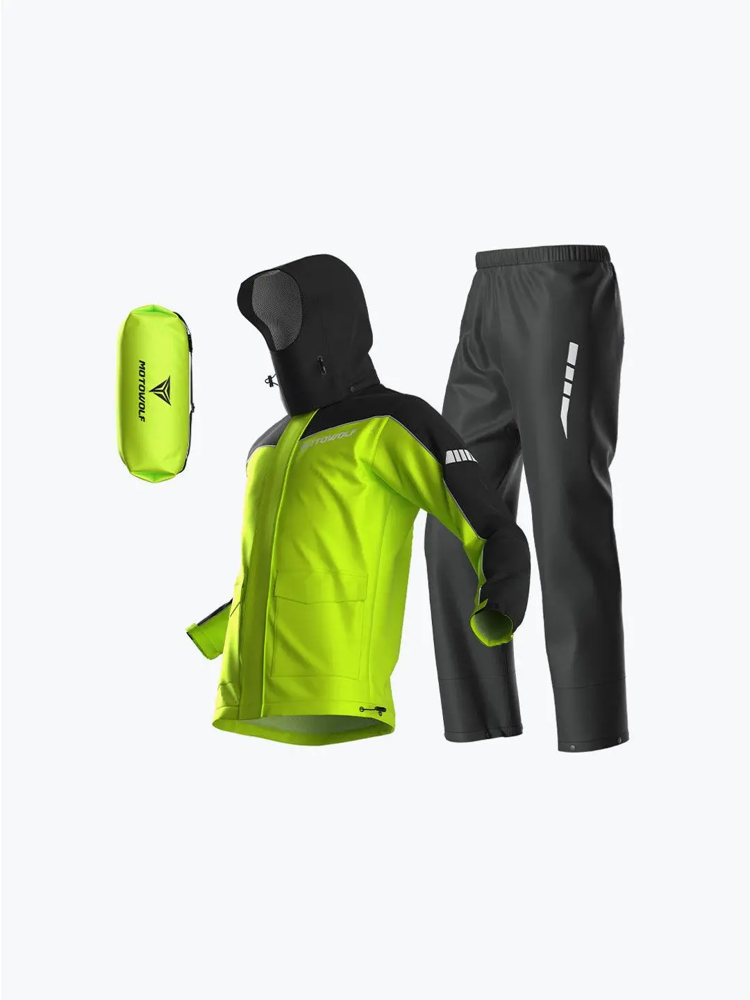 Motowolf Raincoat Black Yellow 0403B 1