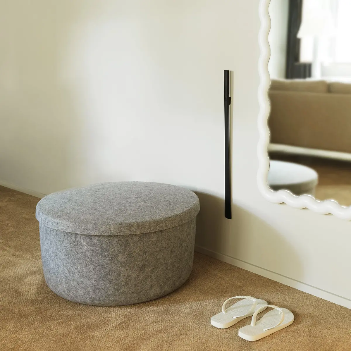 Normann Copenhagen | Hide Storage Pouf | Large Grey 2