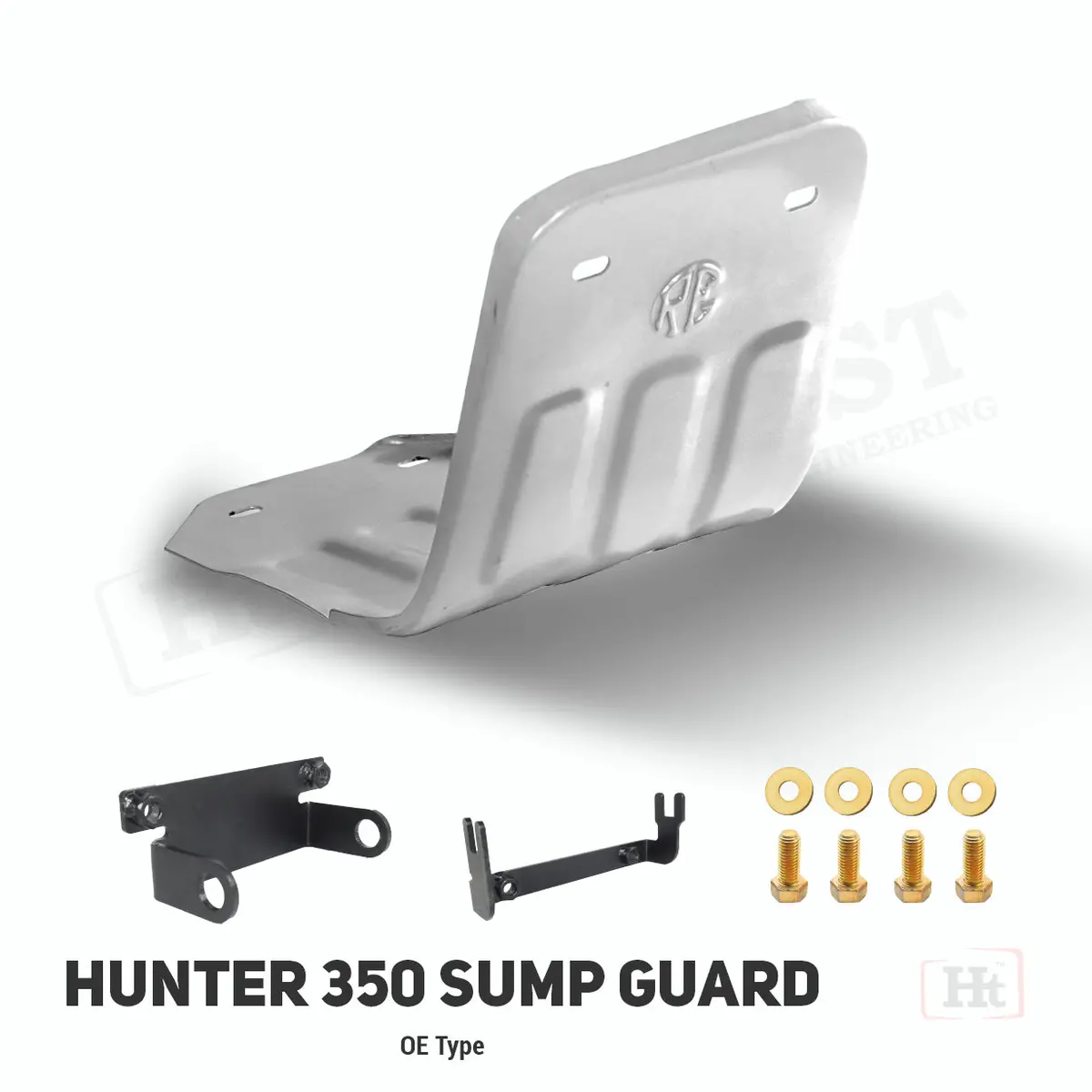 O.E Type Sump Guard For Hunter 350 (Silver) Sb 731 / Ht Exhaust 1