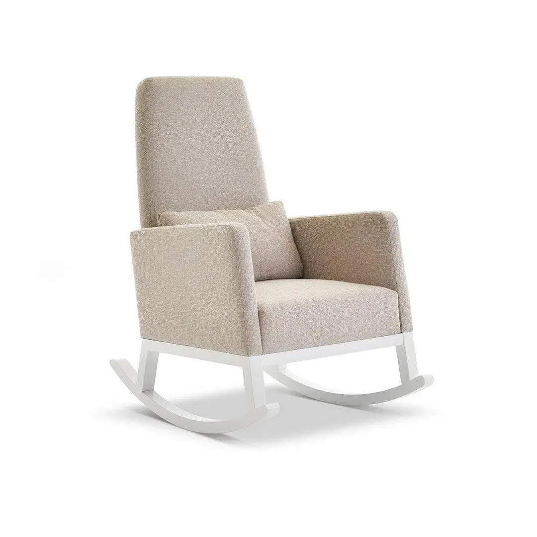 Obaby High Back Rocking Chair - White & Oatmeal 1