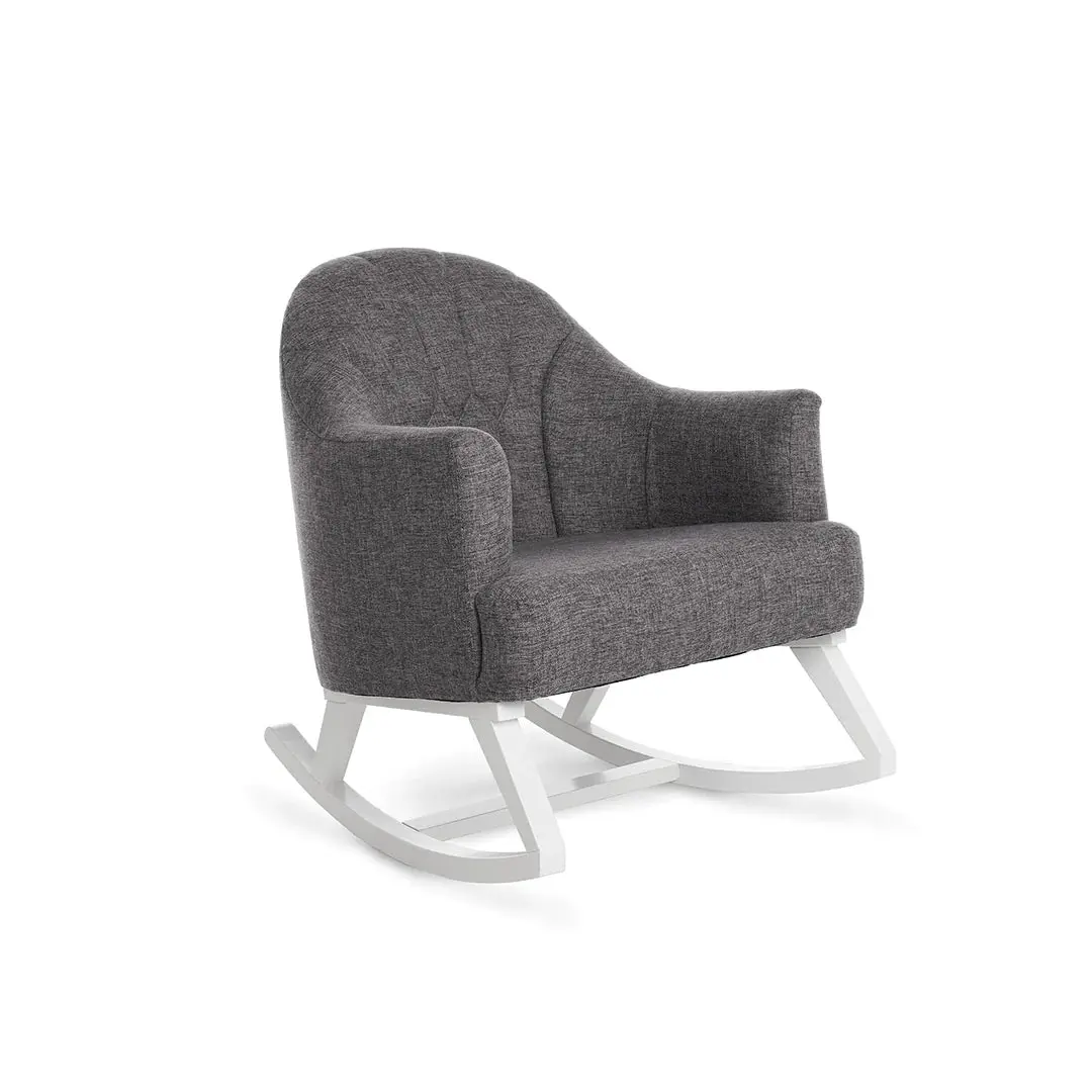 Obaby Round Back Rocking Chair - White & Grey 1
