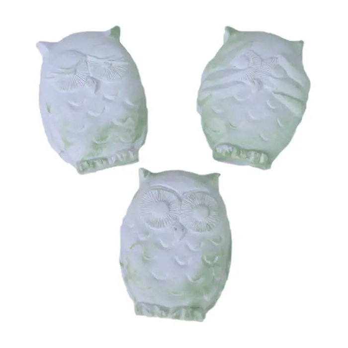 Owl Plaque Set X 3 (Pack Of 6) 1