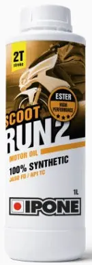 Ipone Scoot Run 2 2-Stroke 100% Synthetic Motor Oil 1L Part # 800118 1