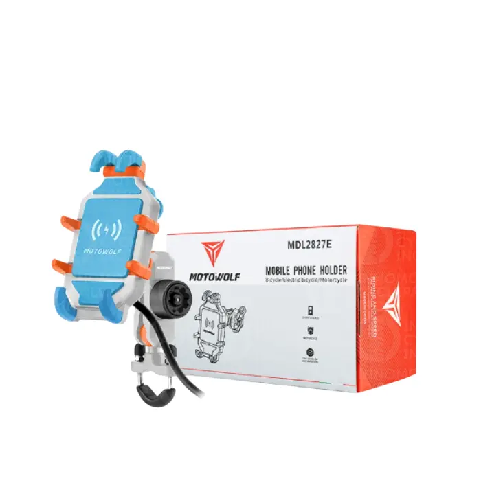 Motowolf Mdl2827 | Shock Absorbing | Anti Vibrate | Mobile Phone Holder | W/O Charger - Blue 1