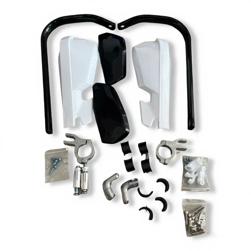 Handguard With Aluminium Brace Compatible For All Motorcycles - White 1