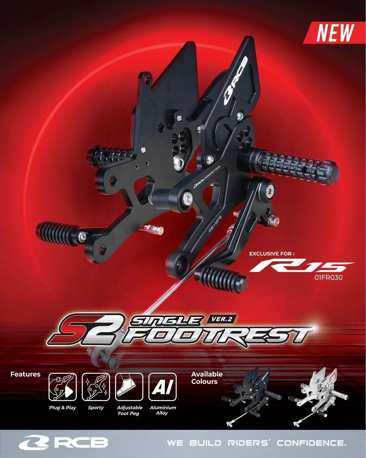 Rcb Racing Boy Footrest For – Yamaha R15-V3, V4, Mt-15 1