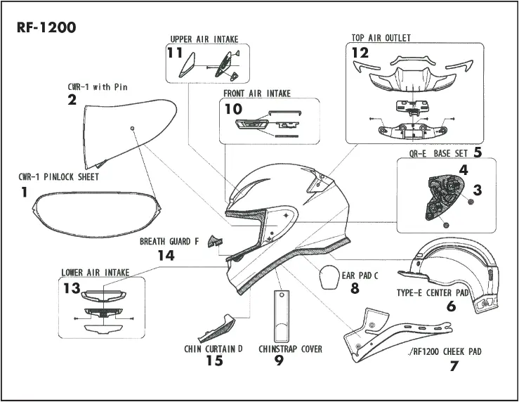 Shoei Helmets Cwr-1 Shield Pinlock Spectra Silver 1