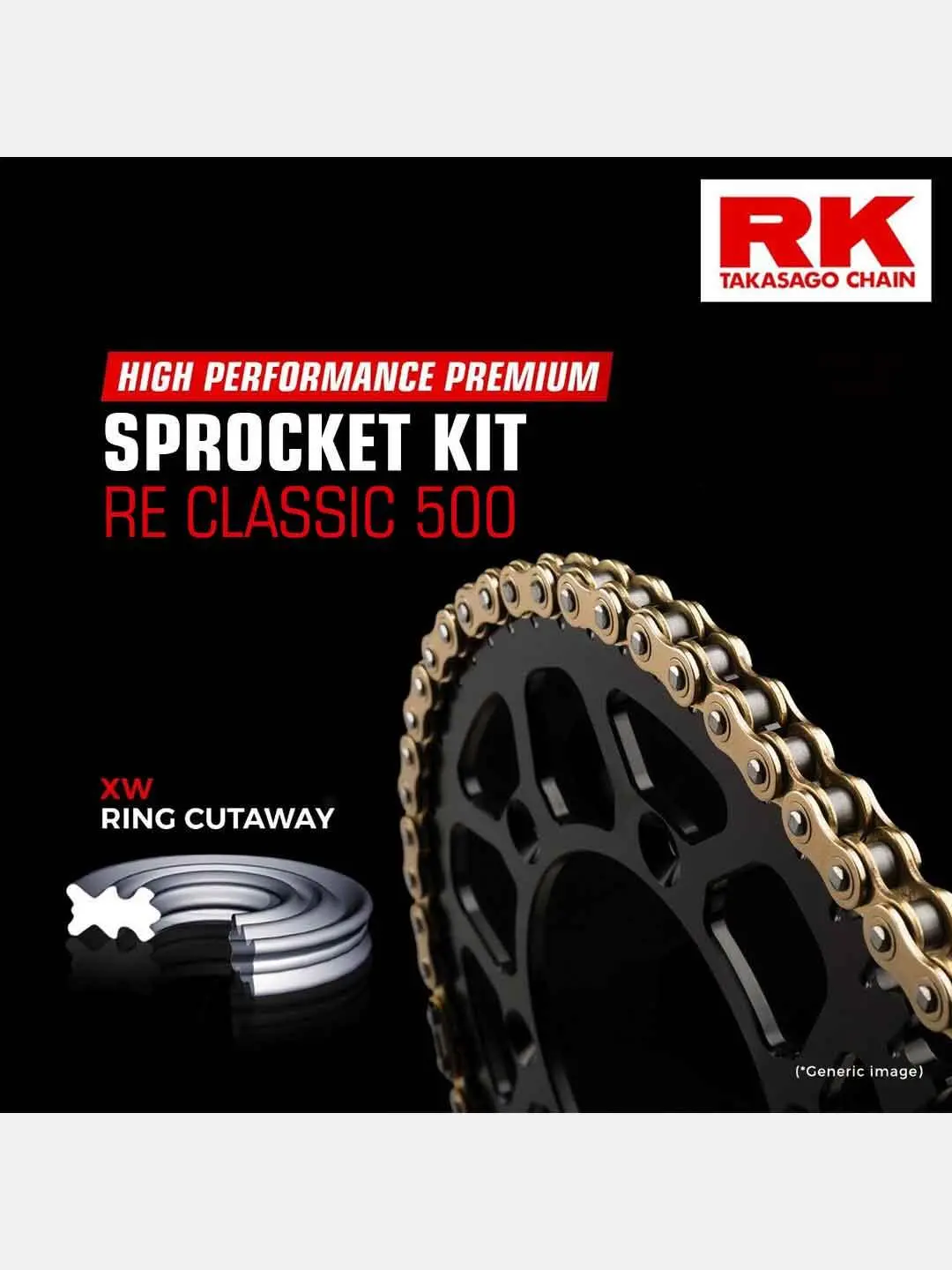 Rk Chain Sprocket For Classic 500 38T Rear/18T Front Chain520*102L 1