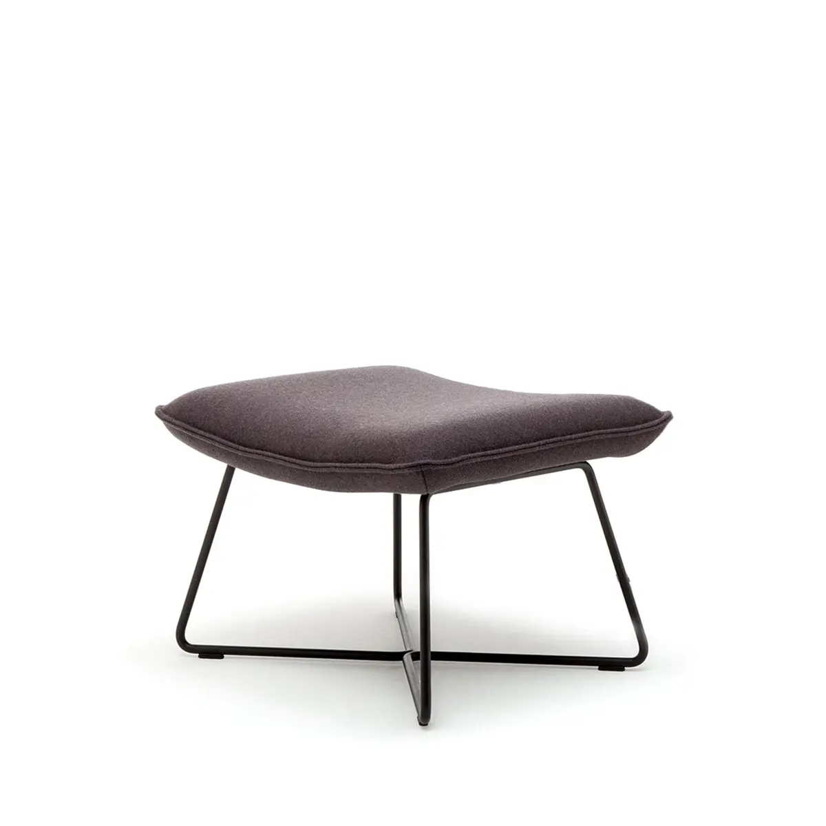 Rolf Benz | 383 Footstool | Leather Beige Grey 42.402 + Umbra Grey Frame 1