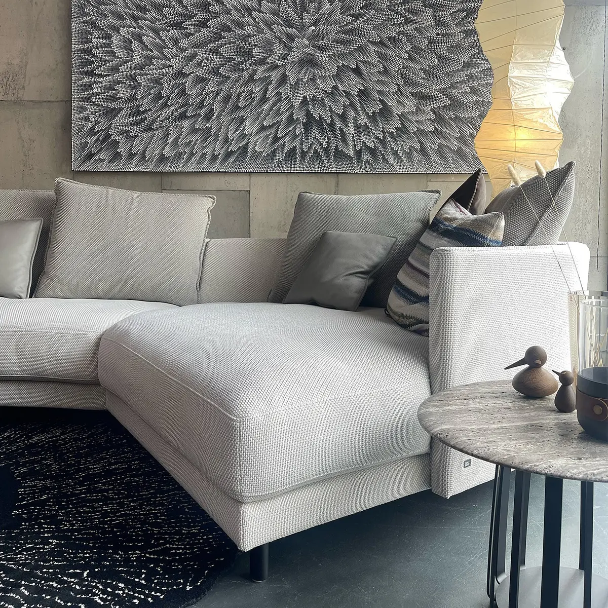Rolf Benz | Onda Sofa | Fabric Silk Grey 24.510 + Black Oak Legs 2