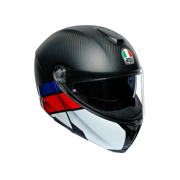 Agv Helmet Sportmodular Layer Carbon/Red/Blue 1