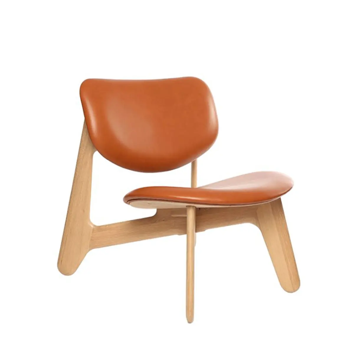 Tom Dixon | Slab Lounge Chair | Natural Oak + Cognac Leather 1