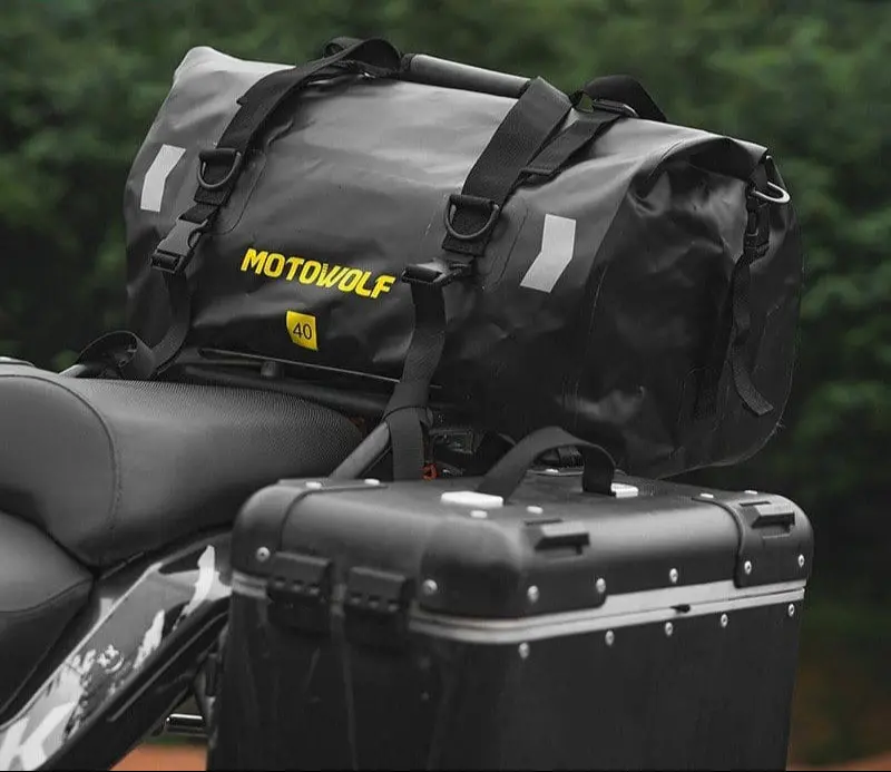 Motowolf | Motorcycle Tail Bag 40L Waterproof | Duffel Bag For Touring Adventure, Camping, Cycling 1
