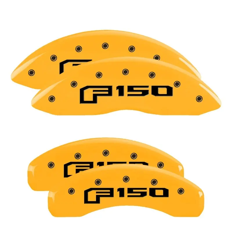 Mgp Engraved 4-Piston Caliper Covers For 2014 Ford F-150 – Oval Logo, Ford Yellow On Black 1