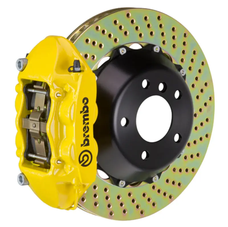 Brembo Gt Rear Big Brake Kit For 2017 Ford F-150 Raptor – 380X28Mm Two-Piece Drilled Rotors, Yellow Calipers 1