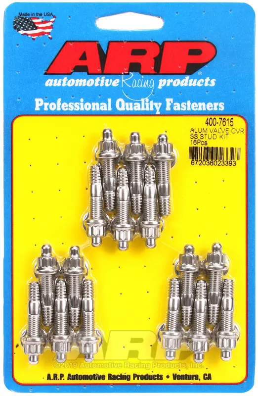 Arp 16-Piece Stainless Steel Valve Cover Stud Kit With Cast Aluminum Covers – 12-Point Design 1