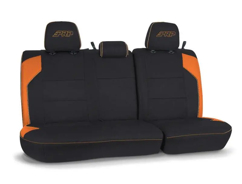 Prp Rear Bench Seat Cover For 2016–2023 Toyota Tacoma – Black/Orange Design 1