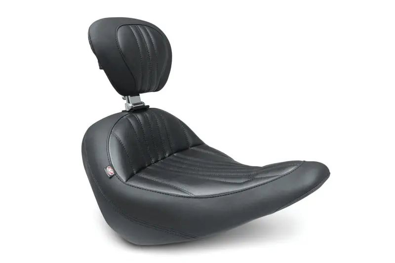 Mustang Solo Touring Seat For Harley-Davidson Low Rider, Sport Glide & Standard Models (2018–2021) – Black With Driver Backrest 1