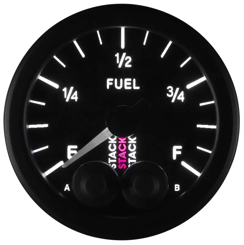 Autometer Stack Pro-Control Fuel Level Gauge – 52Mm, 0–280 Ohm, Programmable, Black Housing 1