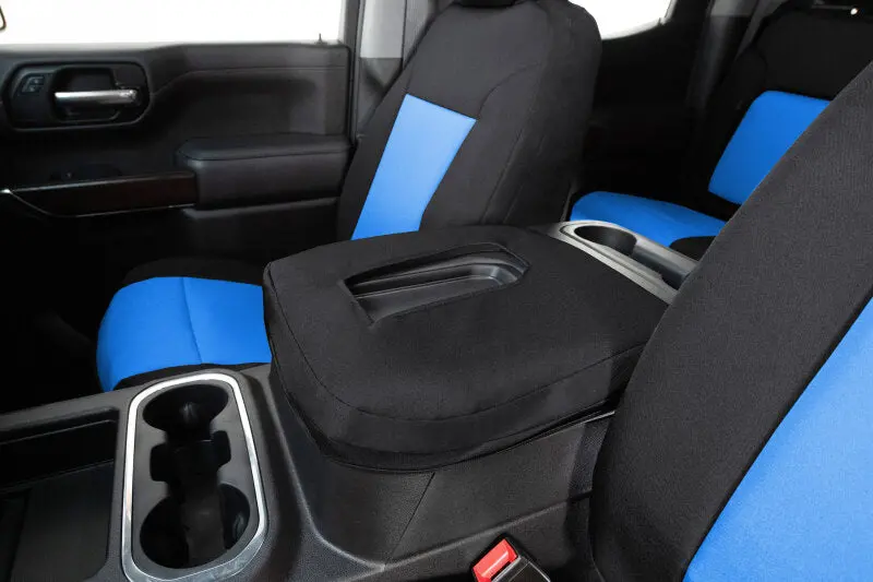 Covercraft Endura Precisionfit Front Seat Covers For 2023-2024 Chevrolet Silverado – Blue/Black 1