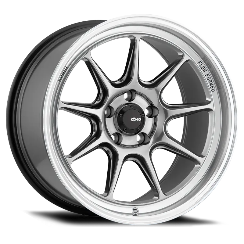 Konig Countergram 17X8 Inch Hyper Chrome Wheel – 5X100 Bolt Pattern, Et40 Offset, Machined Lip Finish 1