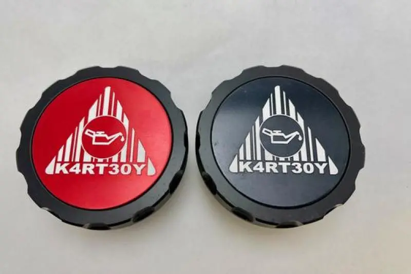 Kartboy Subaru Oil Cap V2 - Anodized Aluminum Center W/Laser Engraved Kartboy Nuke Logo 1