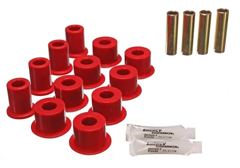 Energy Suspension Red Rear Leaf Spring Shackle Bushings For 1989–1997 Toyota Tacoma & 4Runner 1