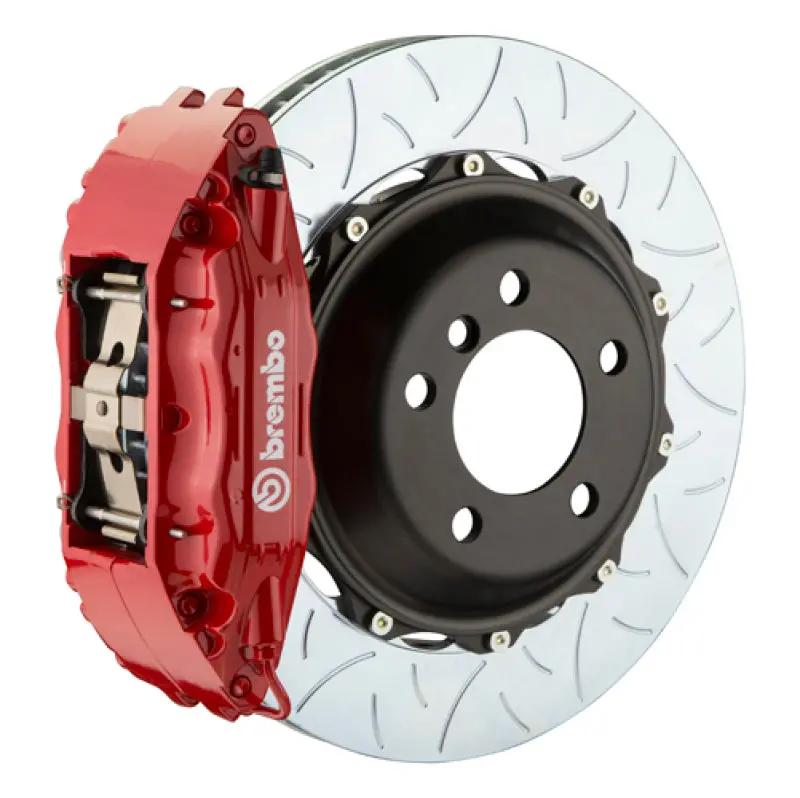 Brembo Front Big Brake Kit For 2000–2002 Audi S4 – 6-Piston Calipers, 355X32Mm Two-Piece Slotted Rotors (Type 3 Red) 1