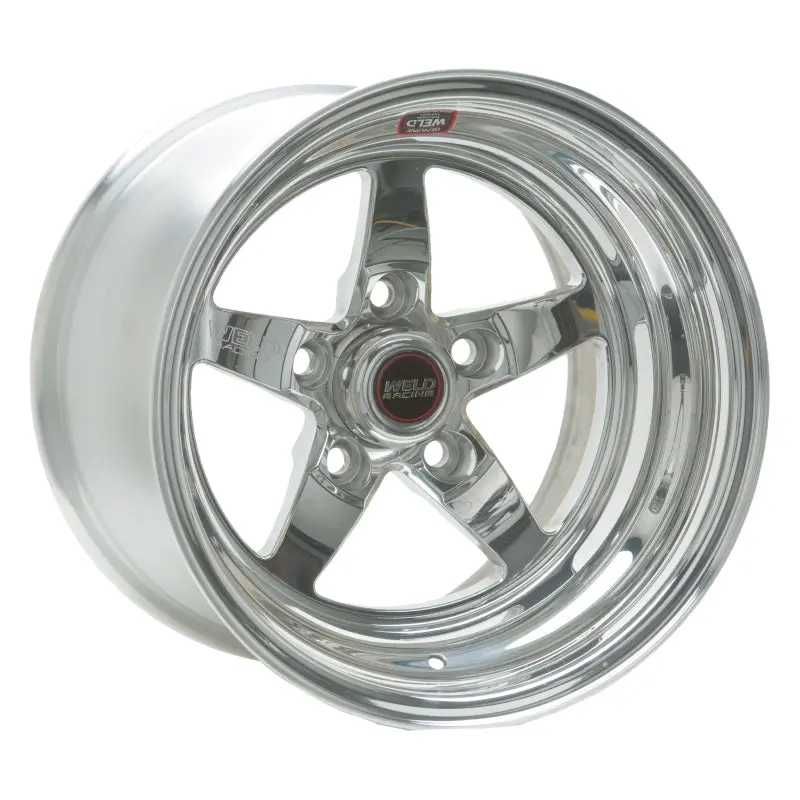 Weld S71 Polished Aluminum Wheel – 15X8.33 In, 5X5 Bolt Pattern, 3.5 In Backspace (Low Pad, Non-Beadlock) 1