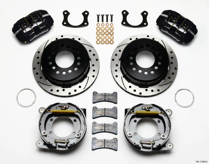 Wilwood Dynapro Low-Profile Parking Brake Kit – 11" Drilled Rotor, Compatible With Big Ford Axles (2.5" Offset) 1