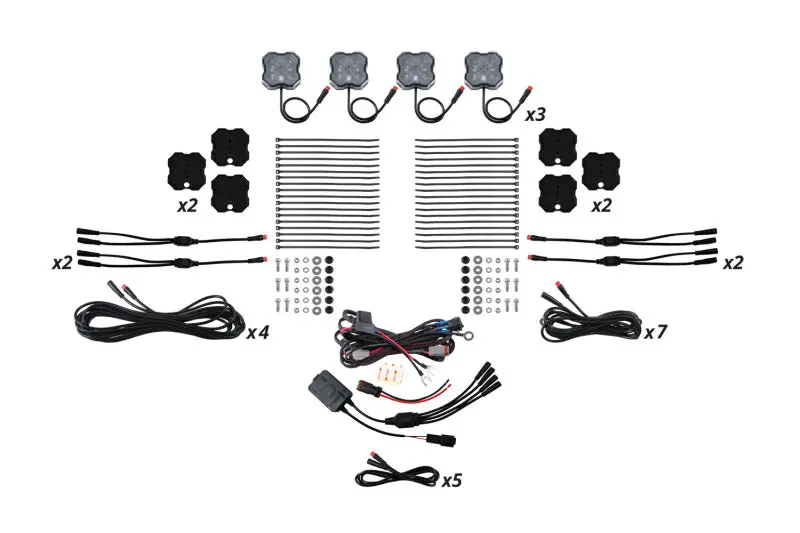 Diode Dynamics Rgbw Rock Light Kit – 12-Pack W/ Magnet Mounts & Remote Controller 1