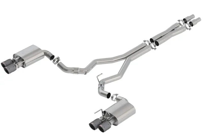 Borla 2018 Ford Mustang Gt 5.0L At/Mt 3In Atak Catback Exhaust W/ Valves (Carbon Fiber Black Tip) 1